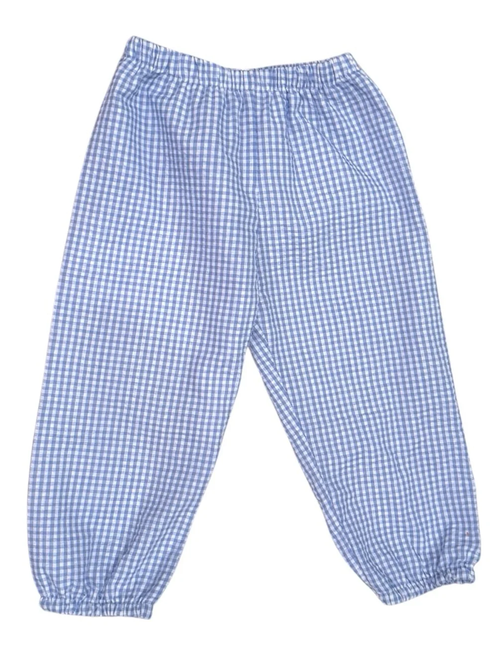 Annie Kate Boys Blue Gingham Pull-On Pants Size 4 NWT-Like 100% Cotton